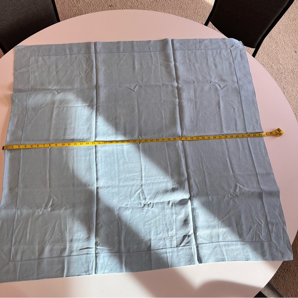 Vintage Solid Blue Color Cotton Tablecloth Approximately 42 x 44 - Picture 4 of 15